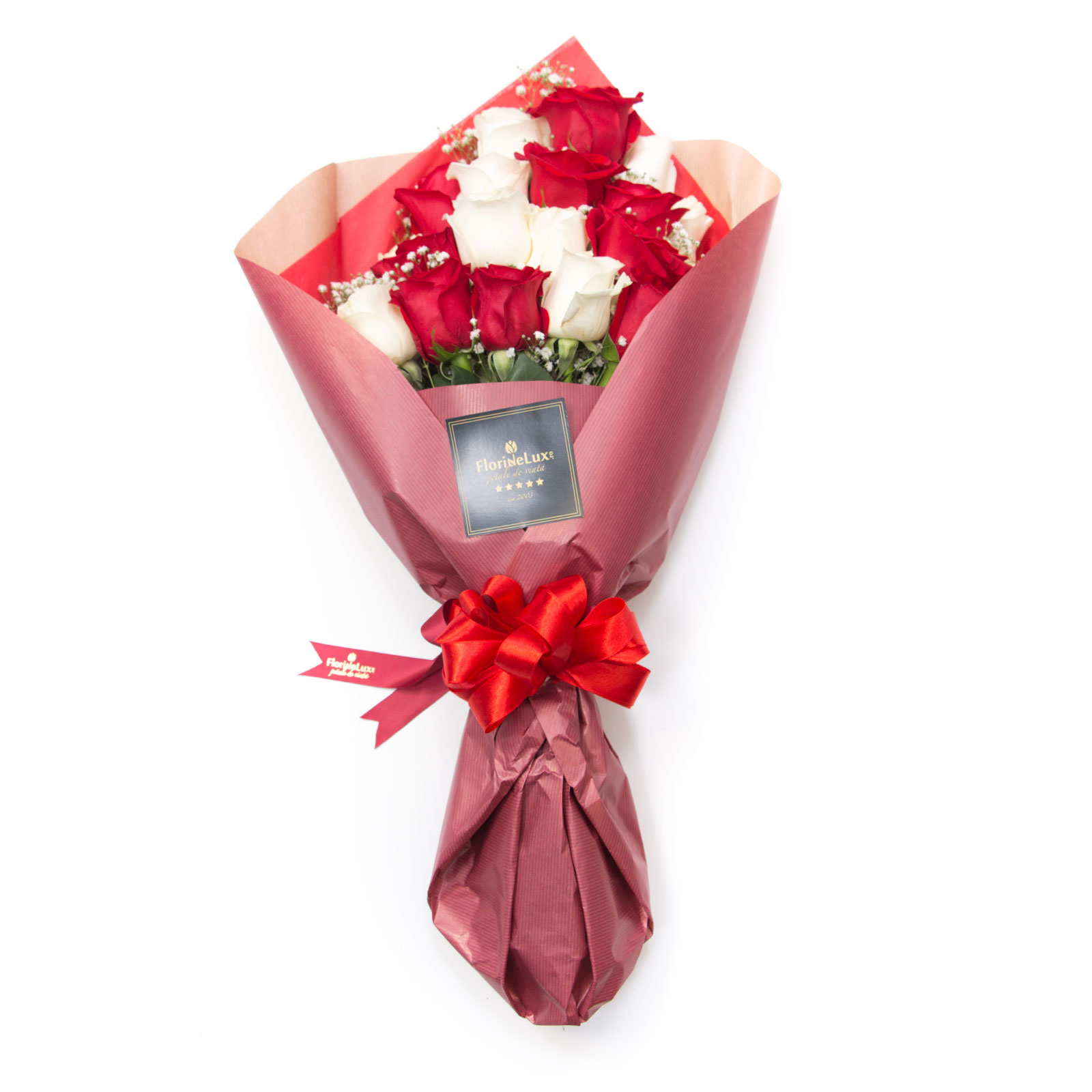 Trandafiri Rosii Si Albi Sweetheart 3450